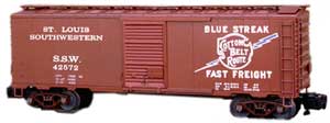 SSW "Blue Streak" 40 ft. box car