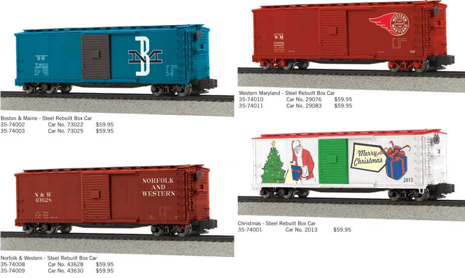 MTH Steel rebuilt box cars from Scenery Unlimited